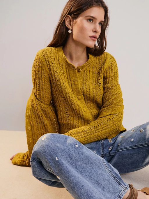 Ажурный кардиган из хлопка / Zarina  фото 11