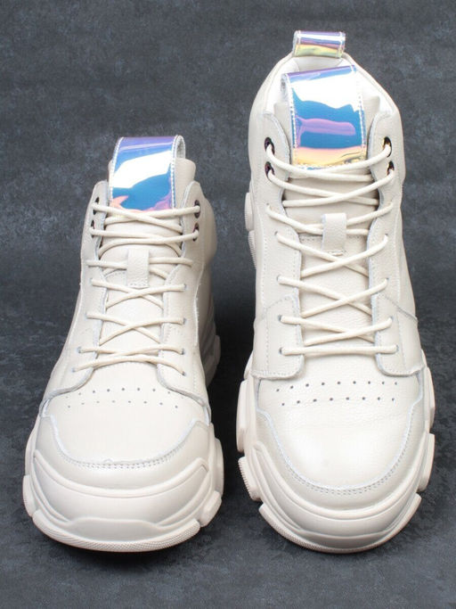 01-REN8-CAX-4-1 BEIGE Ботинки демисезонные женские (натуральная кожа, байка) - Фабричный китай фото 14