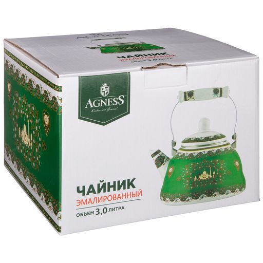ЧАЙНИК AGNESS ЭМАЛИРОВАННЫЙ, СЕРИЯ СУРА, 3 Л  фото 2