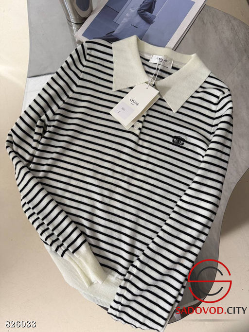 Джемпер поло женский в полоску