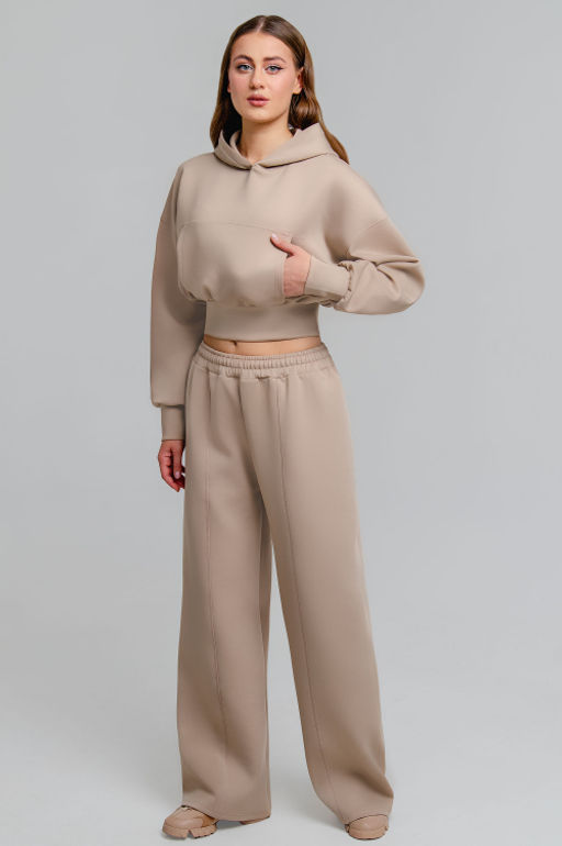 Арт. 2807 Костюм с брюками женский 42-48 (4 шт) Цвет:бежевый - Калинка фото 3