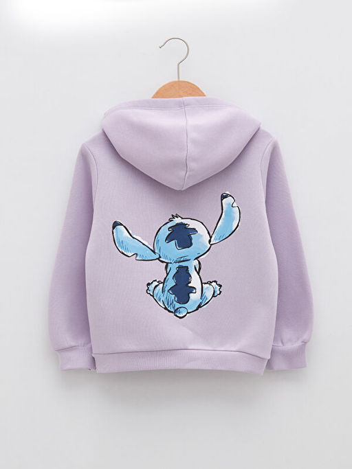 Kap??onlu Lilo ve Stitch Bask?l? Uzun Kollu K?z ?ocuk Sweatshirt - Waikiki фото 2