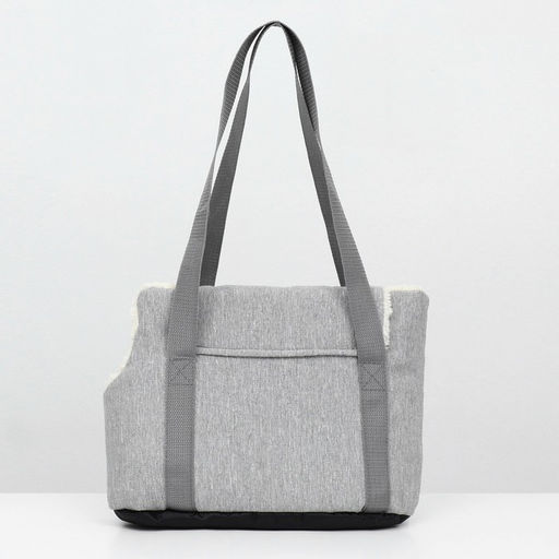 Сумка-переноска утеплённая WARM №1, с карманом, 35 х 16 х 25 см, серая - Пижон фото 3