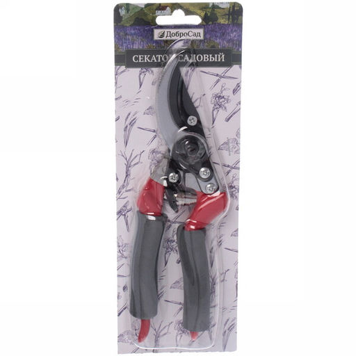 Секатор плоскостной 8" (21,5см) "Садовник" металлические комбинированные ручки ДоброСад