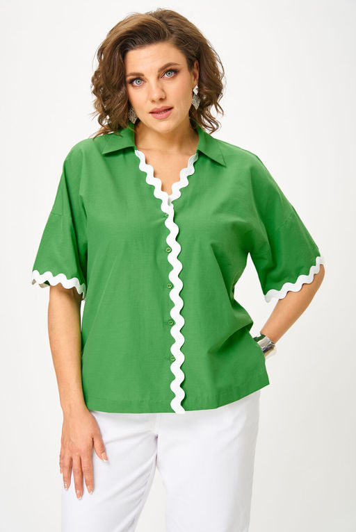 Блуза ANDINA CITY 5037-25 зеленый - Michel chic фото 3