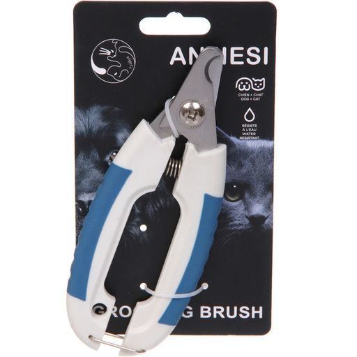 Когтерез для животных "ЛАПУСИКИ", коллекция БРО, прорезиненная ручка, цвет белый/голубой, 6,8*15см (блистер)