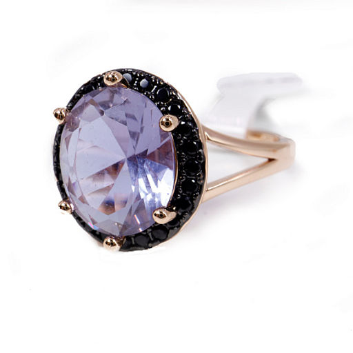 Комплект ювелирной бижутерии German Gold кольцо и серьги с Аметрином - Сандаловый дом фото 3