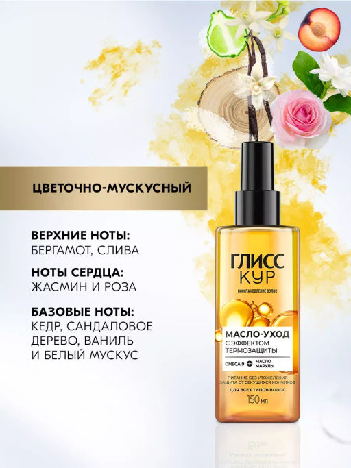 ГЛ.КУР масло-уход с эффектом термозащиты 150мл