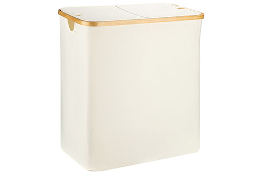 Корзина для белья 54*33*59 см 105 л с 2 отделениями и с 2 крышками, молочная - Elan gallery фото 5