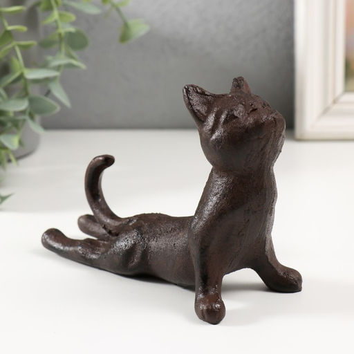 Фигурка-подставка «Кот - Приветствие солнца», чугун, 16×6.5×10 см
