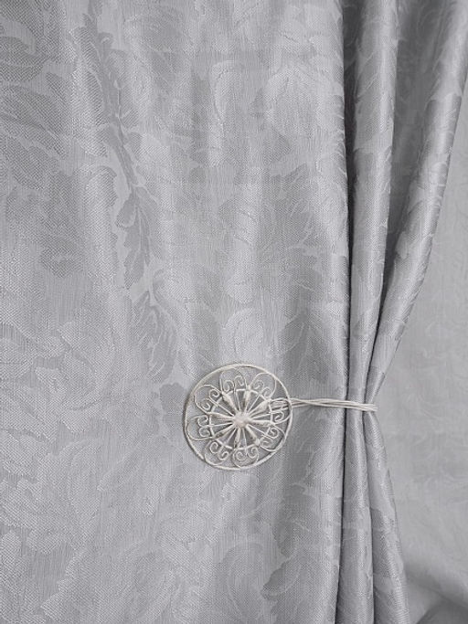 Лен с вискозой жаккард Севилья цв.серый металлик, ш.1.6м, лен-48%, вискоза-52%, 160гр/м.кв - Купава фото 3