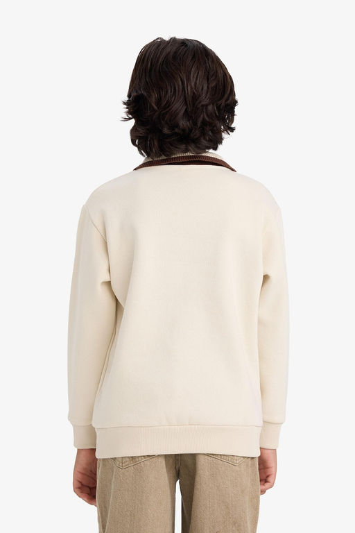 Polo Yaka Bask_l_ __i Yumu_ak T_yl_ Sweatshirt Erkek _ocuk - Defacto фото 6
