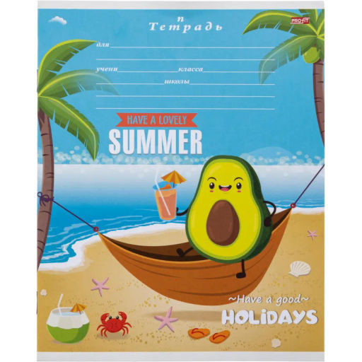Цена за 2 шт. Тетрадь клетка 12л. Фруктовый отдых, ассорти, 12-4375
