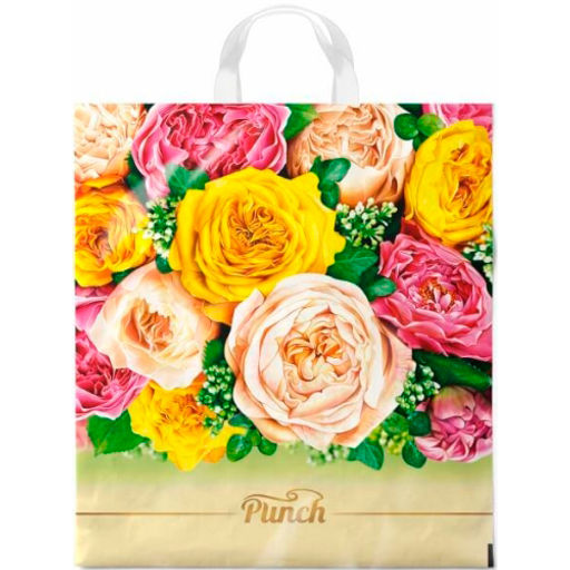 Пакет с петлевой ручкой 38x42+6см (40) Интерпак ПНД (Пунш) (х25/500) ПТЛ66624