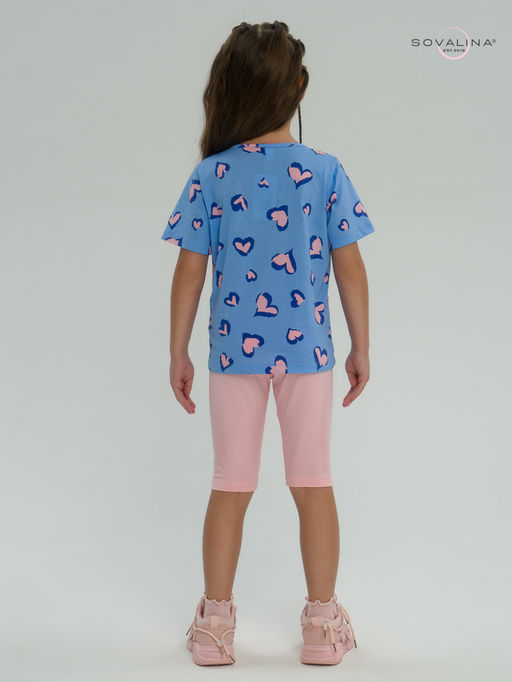 Костюм Актив розовые сердечки на голубом-розовый - Sovalina фото 21