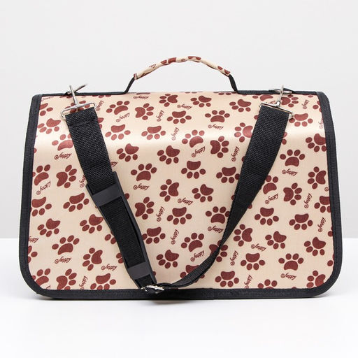 Сумка-переноска каркасная Лапки Happy, размер S, 37,5 х 17 х 22 см, бежевая - Пижон фото 3