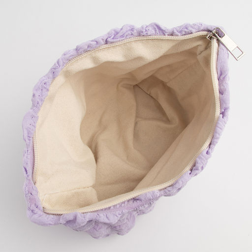 Косметичка на молнии простая, большая, мягкая, сиреневая - Simaland фото 3