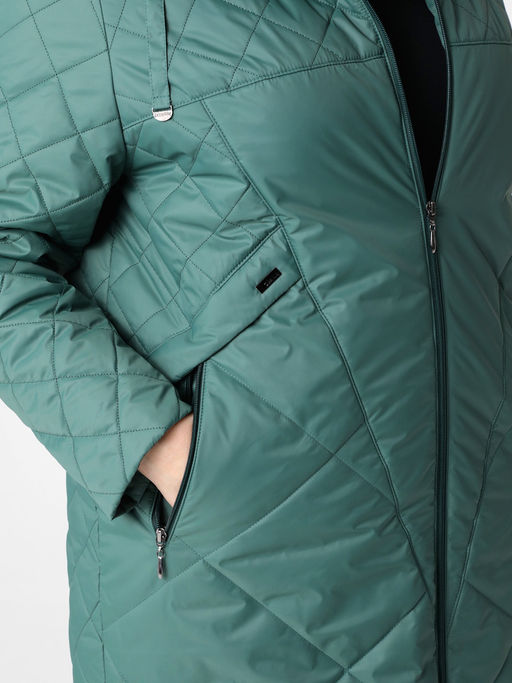 24114 Плащ утепл. т.зеленый - Dizzyway фото 4