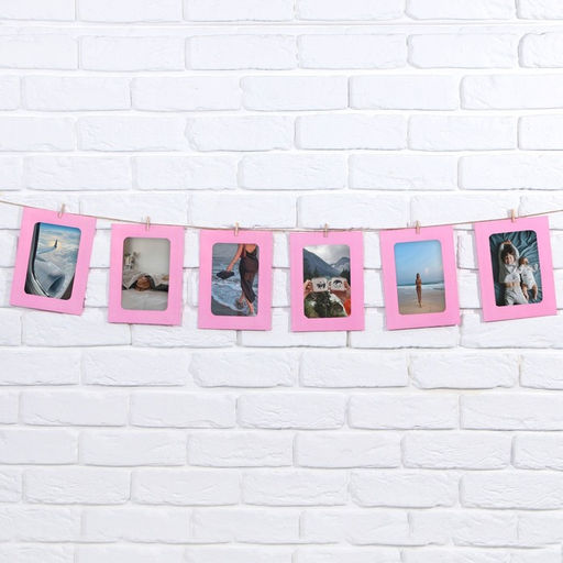 Гирлянда для фотографий с прищепками «Розовая», 6 шт.