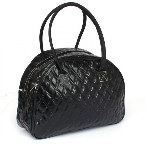 Саквояж искусственная кожа Картекс-0018 vip, жесткое дно, 2отд, 1внут карм, черный (стежка) 239498