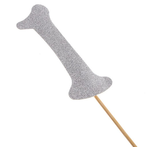 Цена за 6 шт. Топпер в торт 1, цвет серебро - Страна карнавалия фото 2