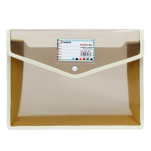 Папка-конверт на кнопке А4, 500 мкр, с расширением, горизонтальная, карман для визиток, МИКС - Simaland фото 3