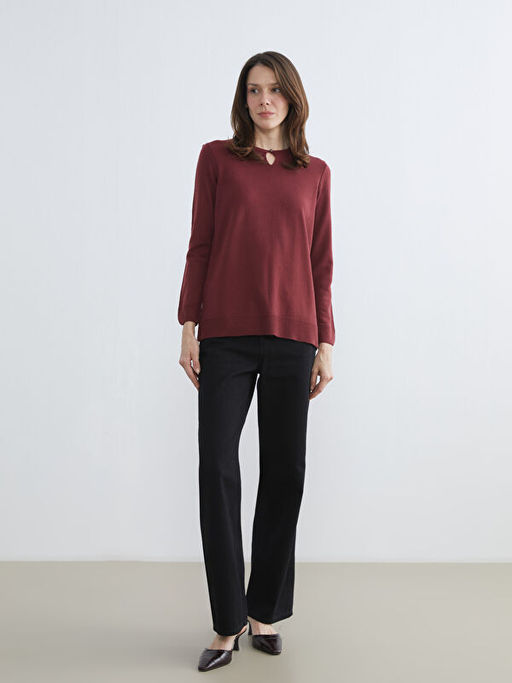 Bisiklet Yaka Kad?n Triko Kazak