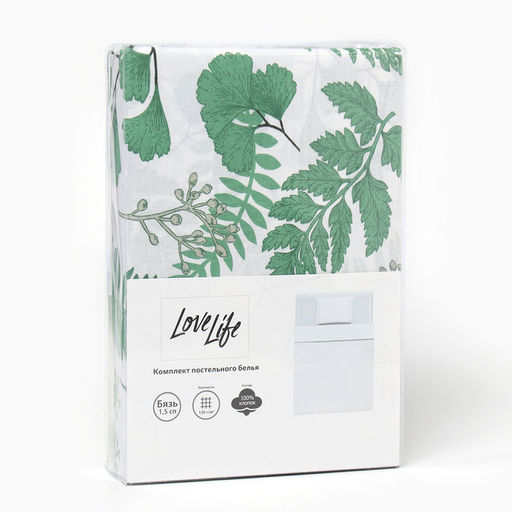 КПБ LoveLife 1.5 сп Гербарий 147*210,150*215,50*70 -1 шт,100% хлопок,бязь 120 г/м2  фото 5