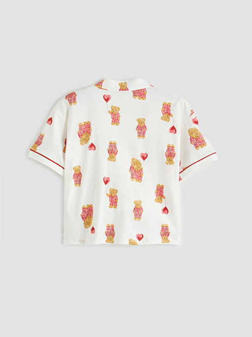 Ay?c?k Teddy Bask?l? Kad?n Pijama ?st? - Waikiki фото 2