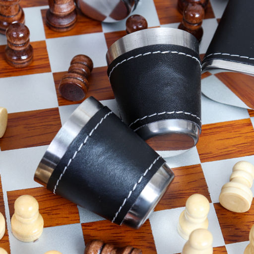 Фляжка 200 мл с шахматами + 4 стопки, воронка / FL-172 /уп 20/ - Галеонтрейд фото 12