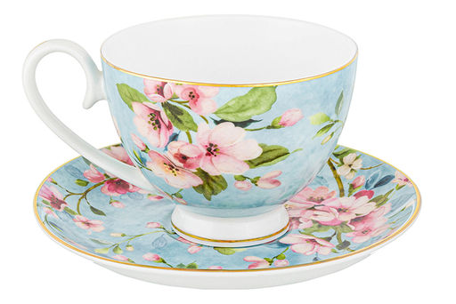 Чайн. наб. 12 пр. 300 мл Яблоневый цвет на голубом на ножке, NEW BONE CHINA - Elan gallery фото 27