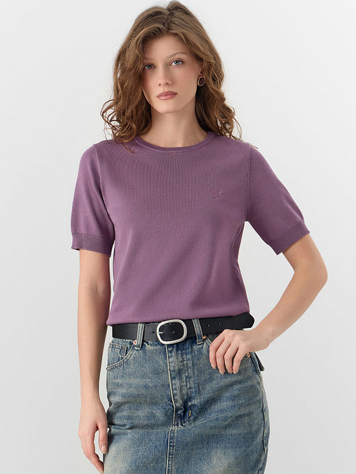 Джемпер женский с короткими рукавами фиолетовый - Mark formelle фото 6