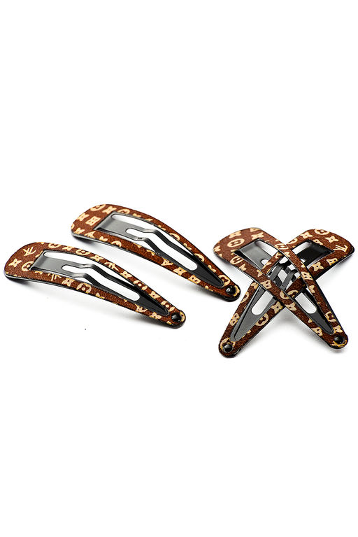 Набор заколок клик-клак ZG9094 кофе