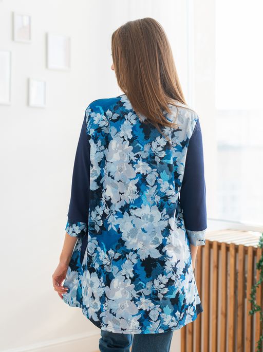 Туника женская из масла Клэр синие цветы - Амадэль фото 9