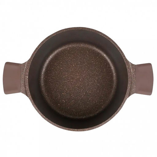 "Stella" Кастрюля с тефлоновым покрытием 4,2л, д25,5см, h12см, s0,32см, дно д21,5см, s0,4см, литая, стеклянная жаропрочная крышка, мокко (mokko) (Россия)