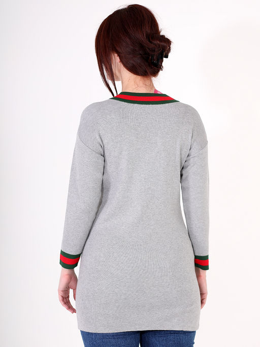 Туника-свитер серая больших размеров - Almond фото 4