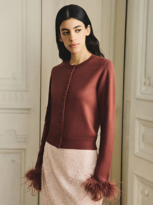 Кардиган с перьями на манжетах / Zarina