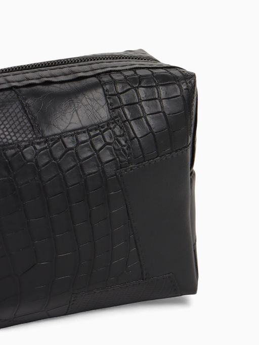 Косметичка ONE COLOR, на молнии, искусственная кожа, чёрная