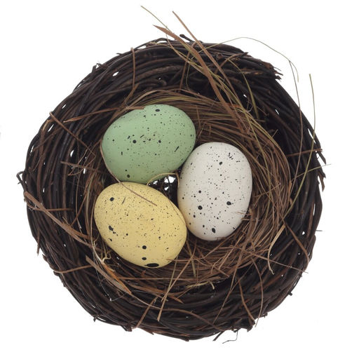 Набор из 3-х изделий декоративных "Гнездо пасхальное" (10*5), L31 W11 H5 см