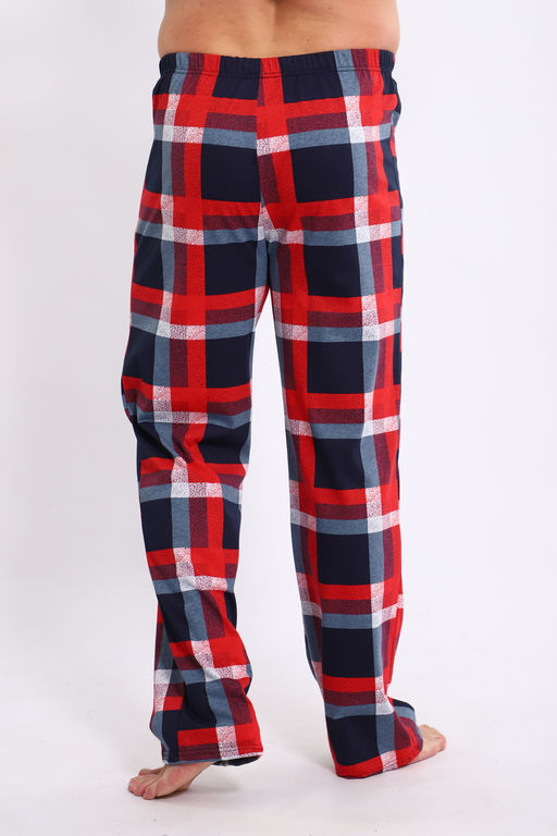 Брюки домашние мужские из кулирки красная клетка - Амадэль фото 4