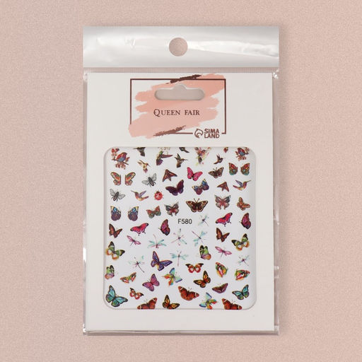 Наклейки для ногтей Нежные бабочки, разноцветные - Qf фото 4