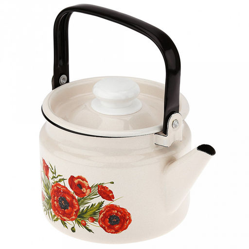 "Июнь" Чайник эмалированный 2л, металлическая крышка (Россия)
