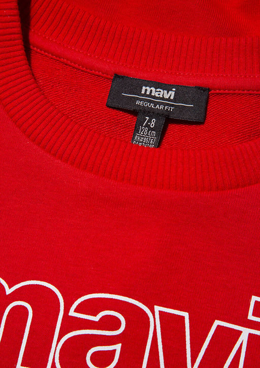 Mavi Logo Bask?l? K?rm?z? Sweatshirt  фото 4