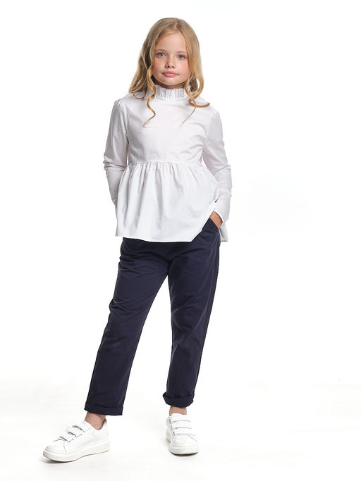 Рубашка для девочки в школу белая UD 7823 белый - Mini maxi фото 4