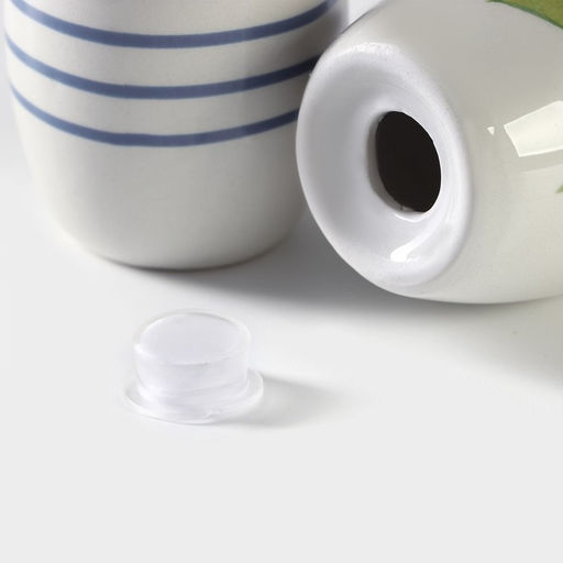 Набор для специй Доляна Лимон, солонка, перечница 130 мл, доломит, белый, синий  фото 5