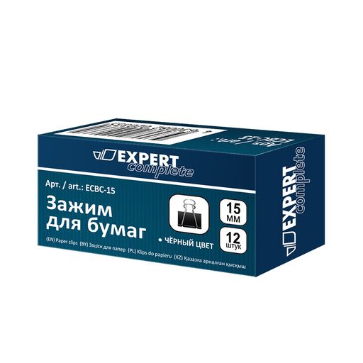 Expert Complete Зажим для бумаг ECBC-15 15 мм 12 x 12 шт. черный