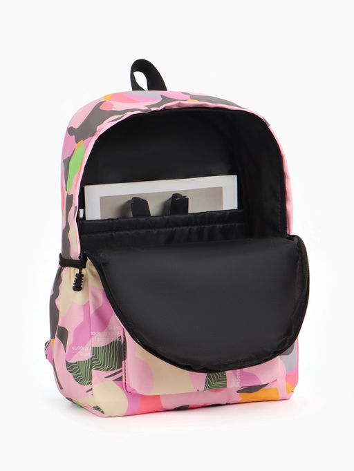 Рюкзак школьный на молнии, с карманами, с абстрактным рисунком, размер 30?13?42 см, с принтом, чёрный