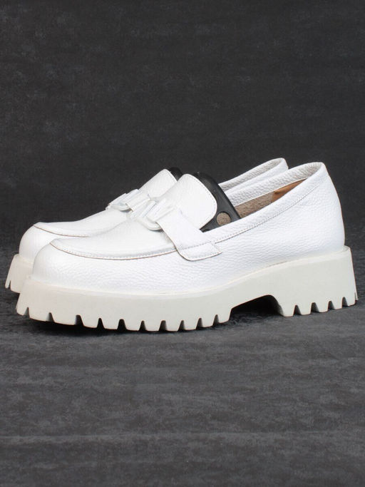 03-HP9967B WHITE Лоферы женские (натуральная кожа)