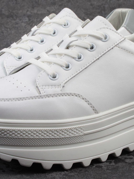 03-YC282-1 WHITE Кроссовки женские (натуральная кожа)