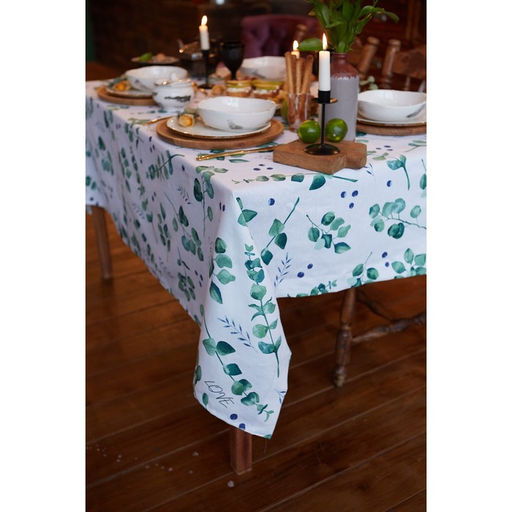 Скатерть «Доляна. Эвкалипт», 180×144 см, 100% хлопок, 164 г/м²